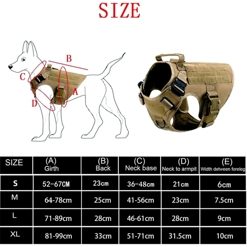 Tactical Military Vest Pet German Shepherd Golden Retriever Tactical  Training Dog Harness and Leash Set For All Breeds Dogs - CP 5 piece set | Purrfect Pet Kingdom