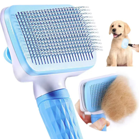 Dog Grooming Brush Self-Cleaning Needle Slicker Deshedder Tool