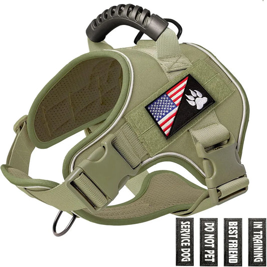 Tactical Dog Harness No-Pull Outdoor Training Vest with Grip - Main Feature View | Majestic Pet Kingdom