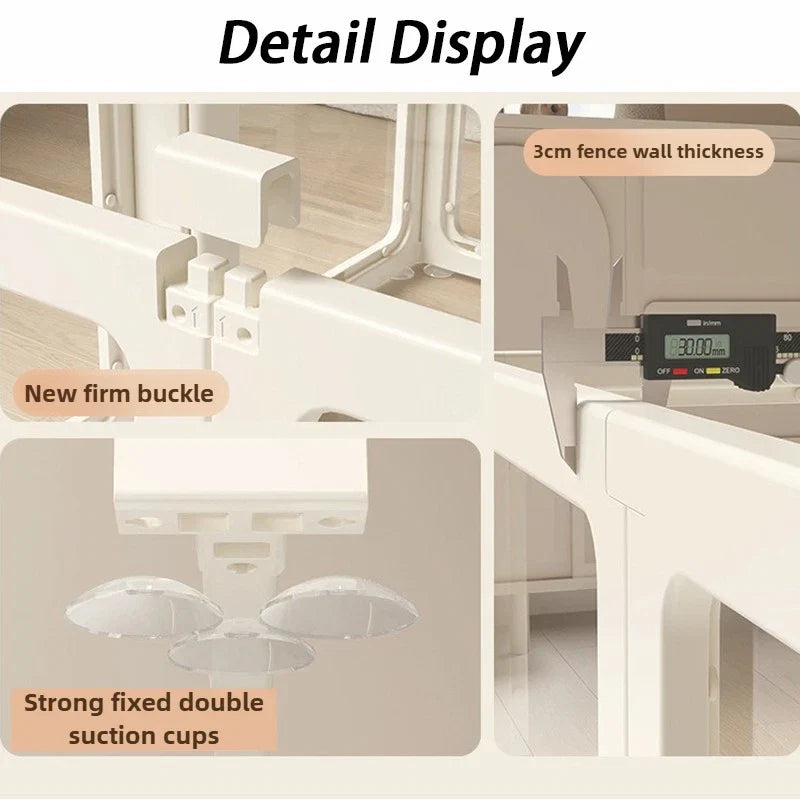 Indoor Playpen Dog Fence Cage with Gate Big Portable Dog Fences Acrylic Transparent Panel Pet Fences Household Puppy Supplies | Purrfect Pet Kingdom