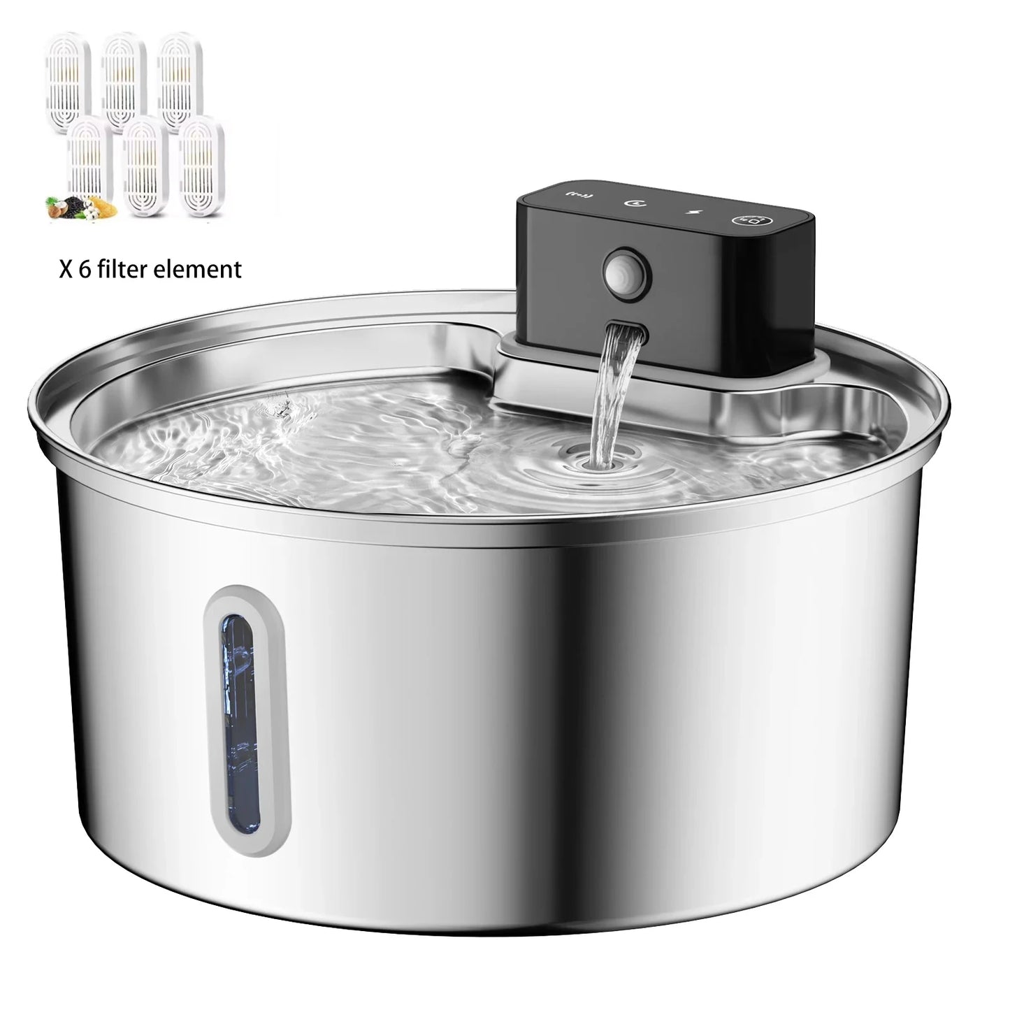 Majestic Pet Kingdom - 3L 5V USB Stainless Steel Wireless Recharging Sensor Auto Cat Water Drinking Fountain For Cats Dog Drinker Pet Dispenser Bowl View 8