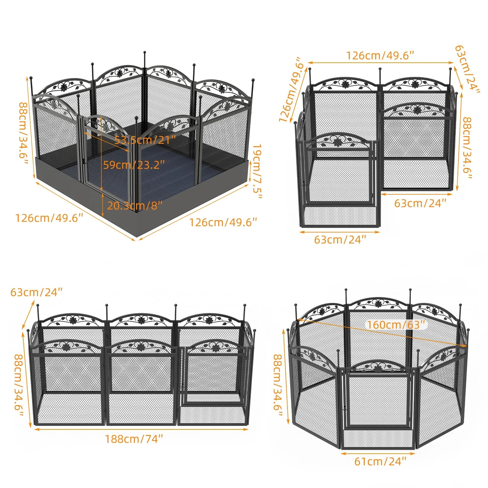 BINGOPAW 8-Panel Heavy Duty Dog Playpen Outdoor Indoor Metal Fence - Majestic Pet Kingdom