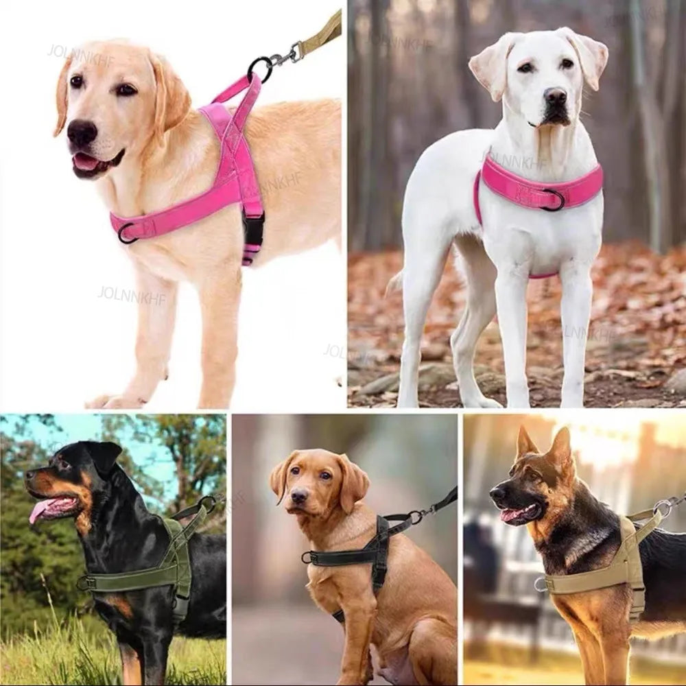 Tactical Dog Harness Reflective No-Pull Nylon Training Vest
