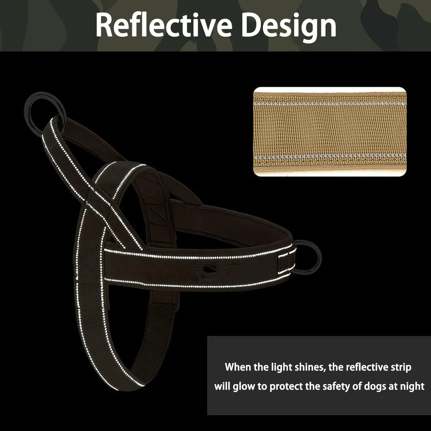 Explosion-Proof Tactical Harness Dog Traction Large Dog Collar Vest Style Golden Retriever Dog Walking Traction Vest - army green | Purrfect Pet Kingdom
