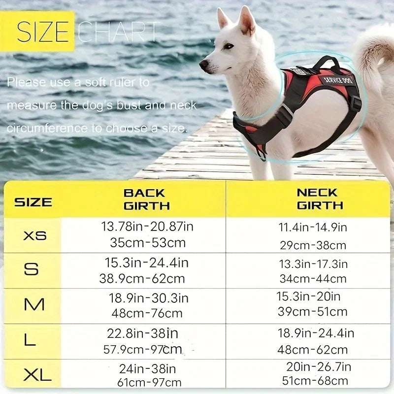 Anti-Pull Tactical Dog Harness with Night Reflective Strips, Heavy-Duty Nylon Military-Grade Vest-Style Leash for Large Dog - Majestic Pet Kingdom