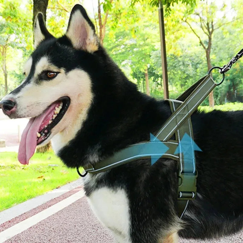 Outdoor Training Vest A7 Dog Traction Rope Dog Harness 1000D Nylon Adjustable Tactical Anti-Pull Dog Harness for Large Dogs - black | Purrfect Pet Kingdom
