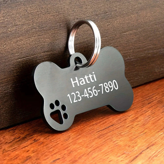 Personalized Dog Cat ID Tag | Custom Engraved Bone Shaped Pet Pendant