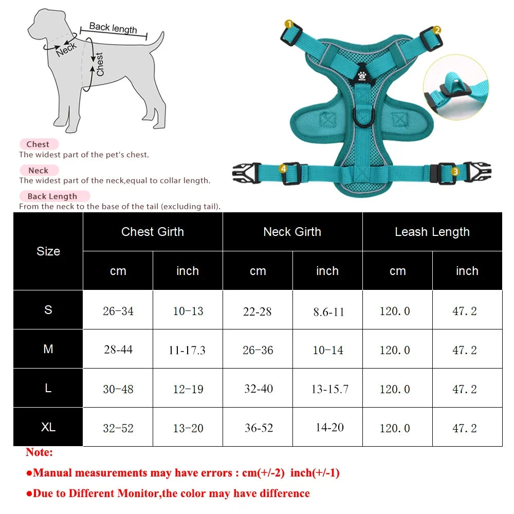 Pet Dog Leash Harness Tactical Training Puppy Vest Harnesses For Small Medium Dogs Cats Reflective Pug Chest Strap Accessories - Black | Purrfect Pet Kingdom