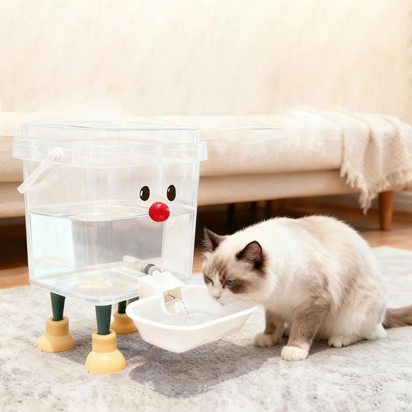 Majestic Pet Kingdom - 3/5L Automatic Pet Water Dispenser Smile Face Auto Cat Dog Fountain Bowl Large Capacity Pet Water Feeder for Home Indoor Use View 6