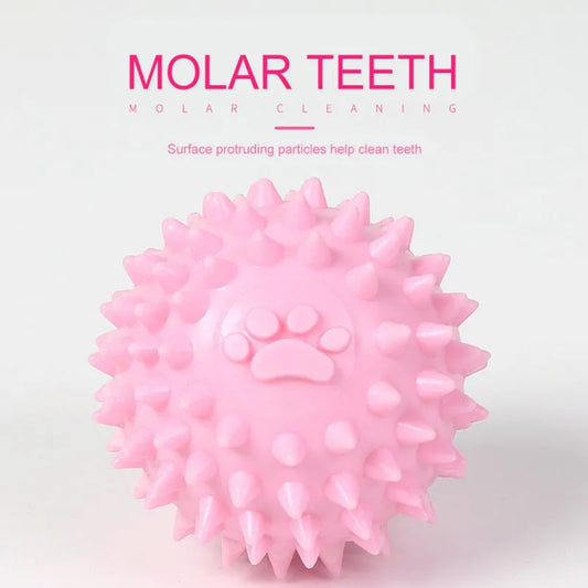 Dog Ball Toy Rubber Footprint Pattern Dental Teething Chewer
