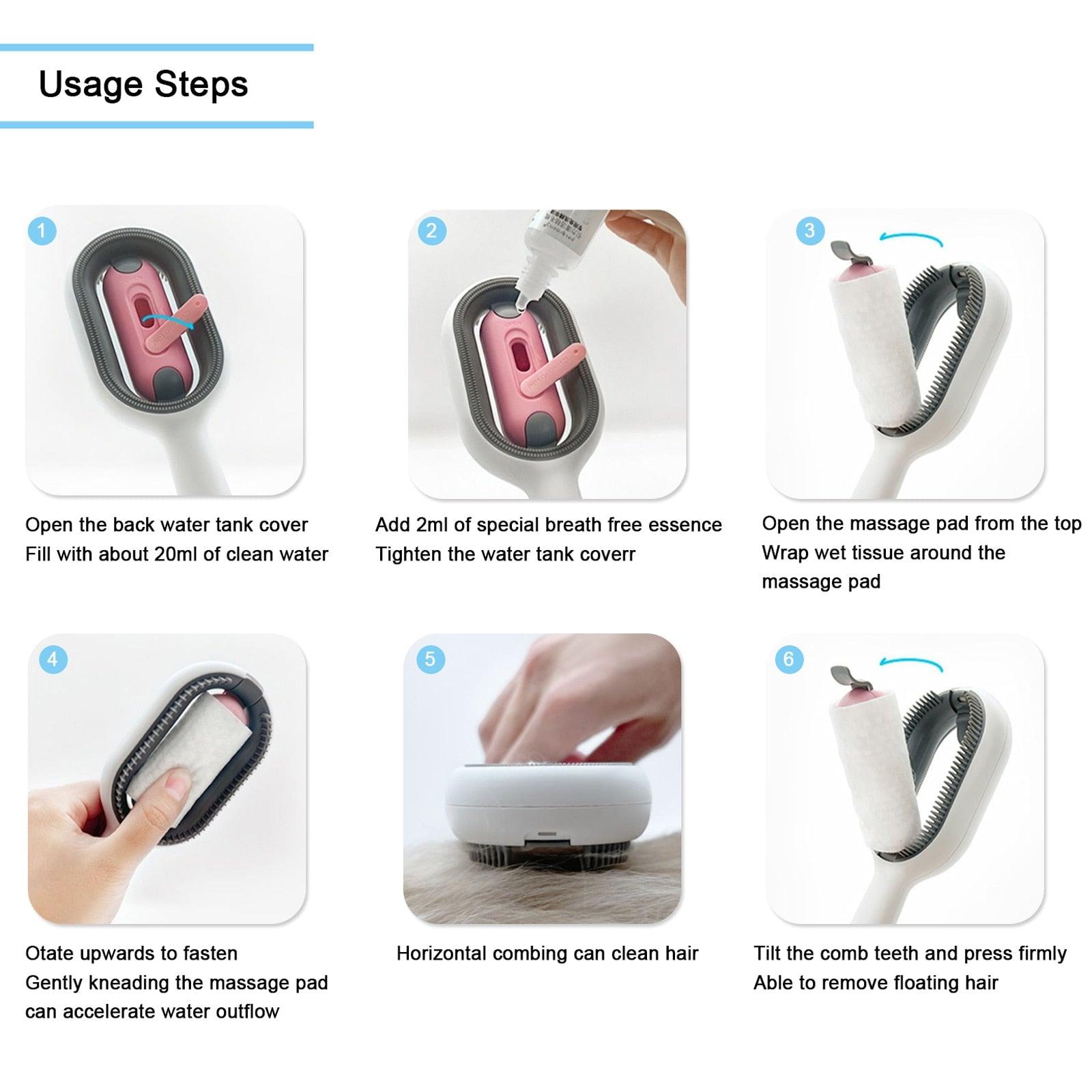 Cat Grooming Comb Hair Remover Deshedding Wipes Cleaning Tool - Detail Angle 5 | Majestic Pet Kingdom
