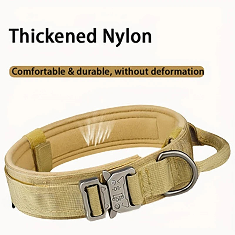 Tactical Dog Collar Adjustable Military Nylon Dog Collar with Control Handle and Heavy Duty Metal Buckle for Medium & Large Dog - XL | Purrfect Pet Kingdom