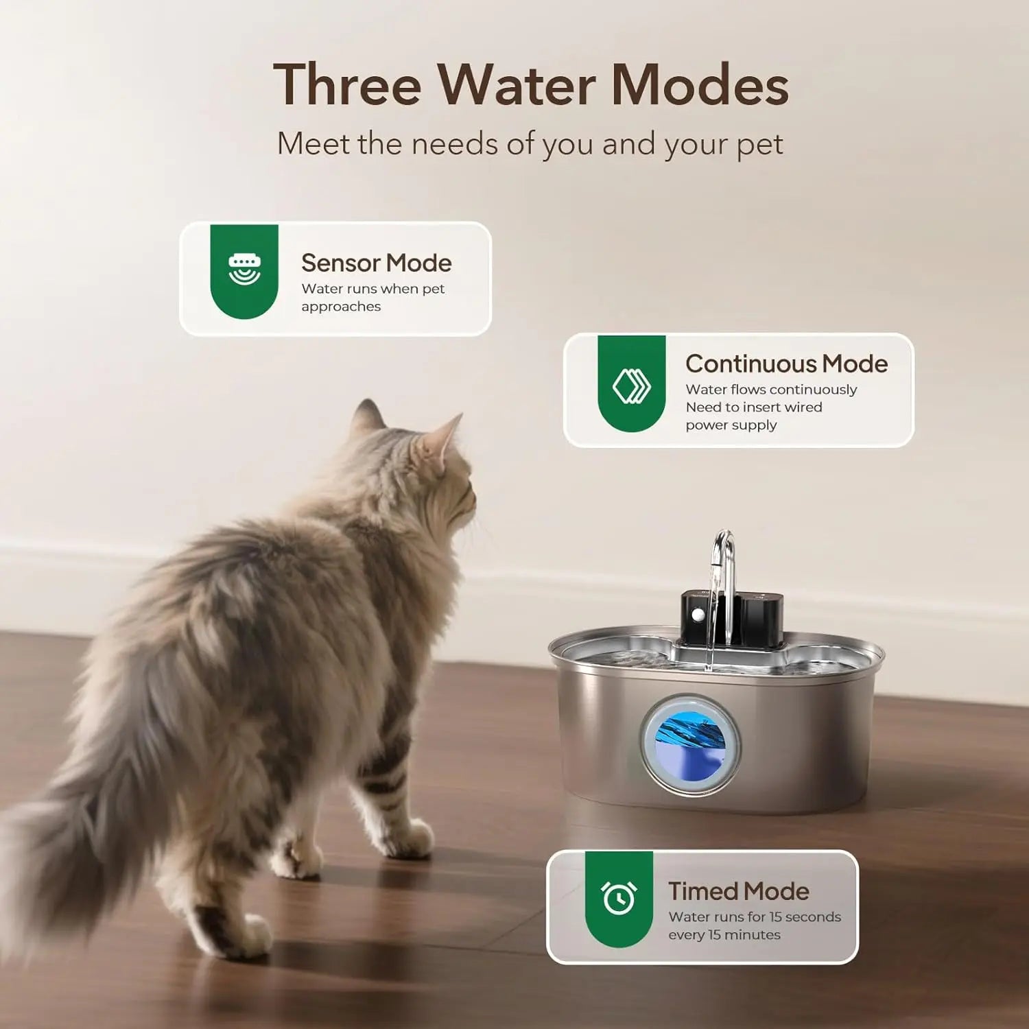 3L Stainless Steel Wireless Recharging Sensor Cat Water Fountain Auto Drinking Fountain For Cats Dog Drinker Pet Dispenser Bowl - Majestic Pet Kingdom