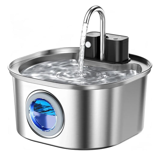3L Stainless Steel Wireless Recharging Sensor Cat Water Fountain Auto | Majestic Pet Kingdom™