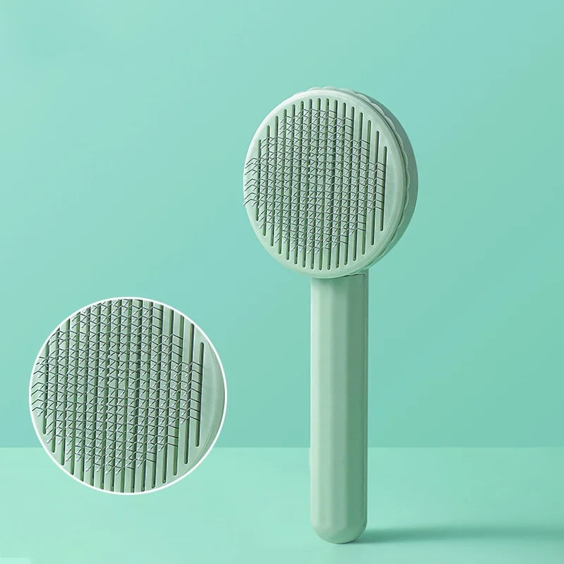 Pet Deshedding Comb | Self Cleaning Needle Brush for Dogs and Cats