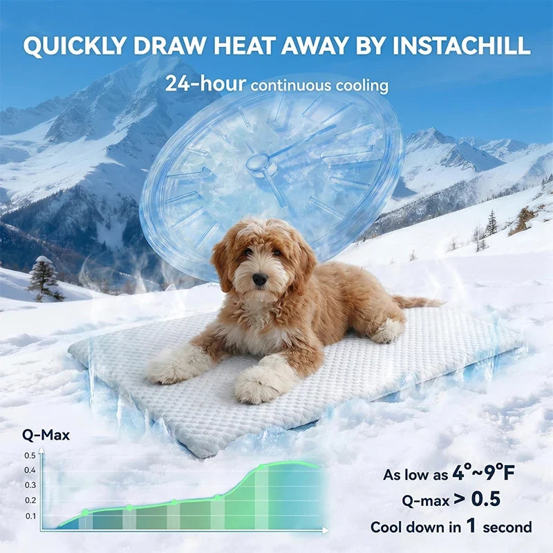 Dog Cooling Mat Ice Silk Breathable Summer Pet Bed Pad