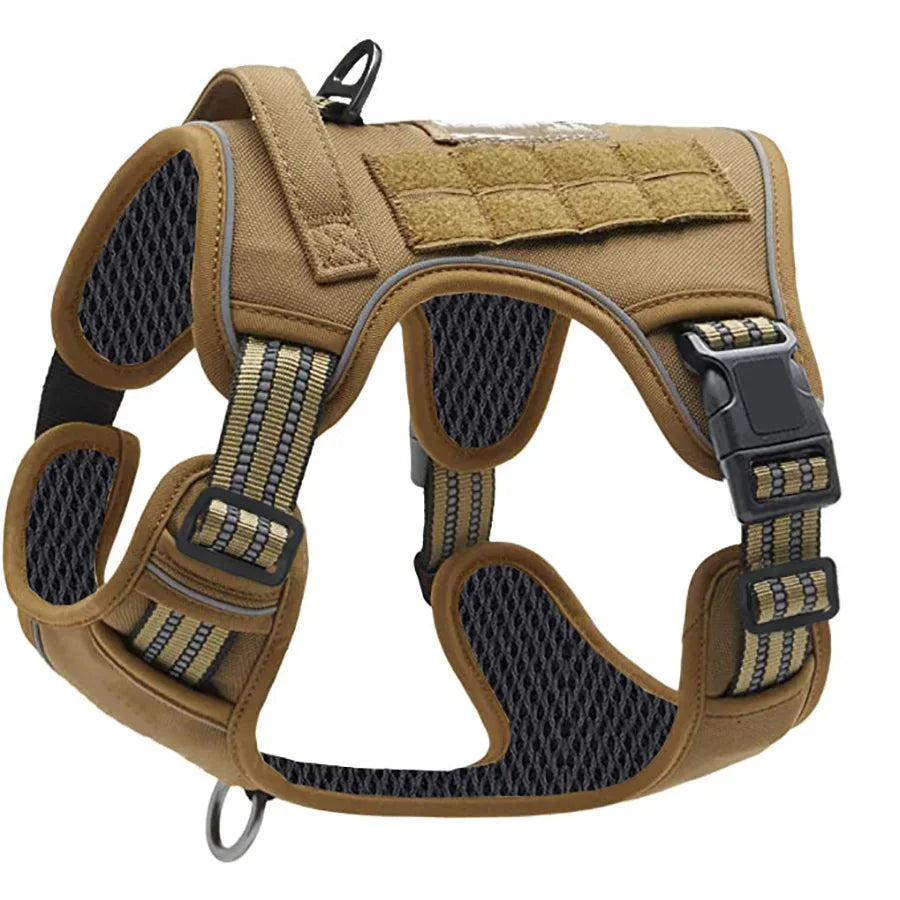 Military Tactical Dog Harness No Pull Large Reflective Straps Durable Vest with Control Handle - M | Purrfect Pet Kingdom