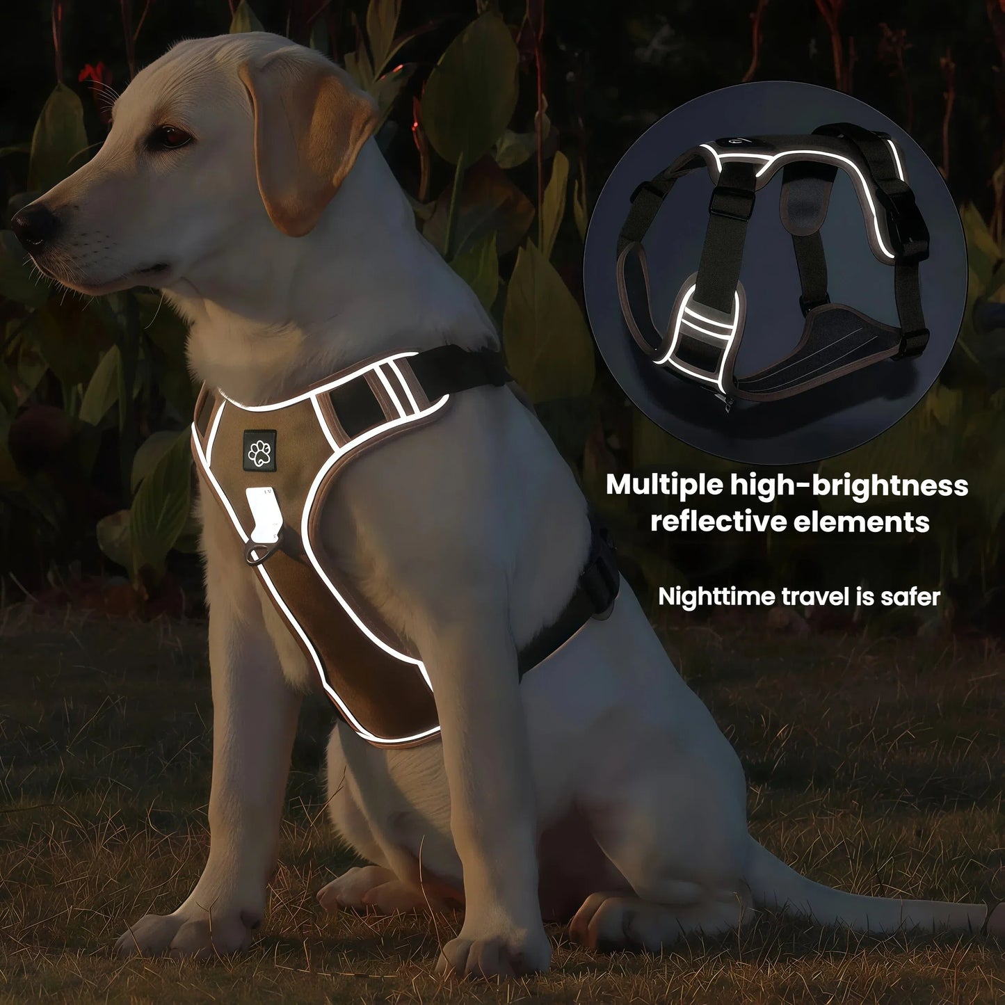 Pet Dog Tactical Harness Reflective For Medium Large Dogs Vest Adjustable Reflective Big Dog Harnesses Pet Accessoires Supplies