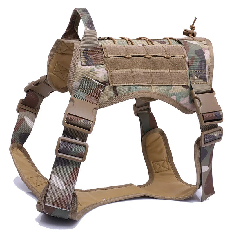 Tactical Camouflage Dog Vest Harness for Medium and Large Dogs，Easy Control and Comfortable for Hiking ，Training, and Outdoor - green 100cm | Purrfect Pet Kingdom