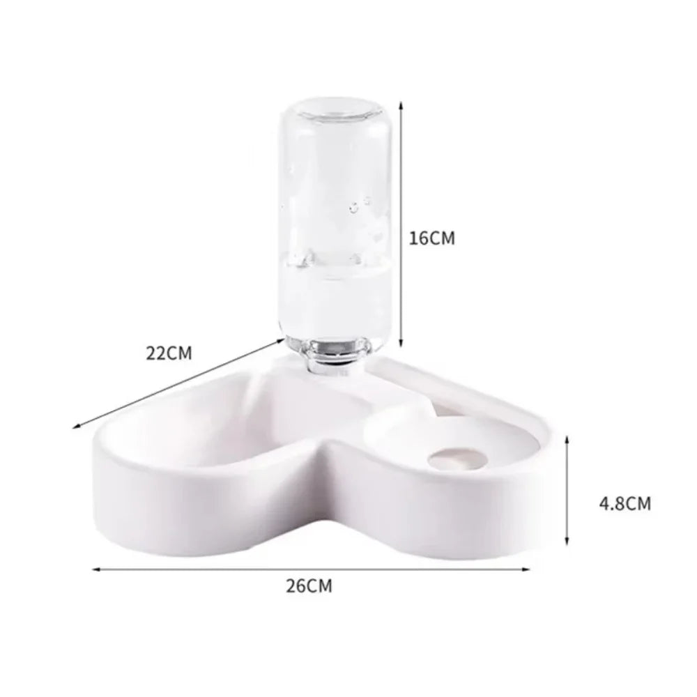Majestic Pet Kingdom - Automatic Water Dispenser For Cats Dogs Pets Feeding Bowl Heart-shaped Automatic Drinking Self Refilling Saving Space Dual-use View 6