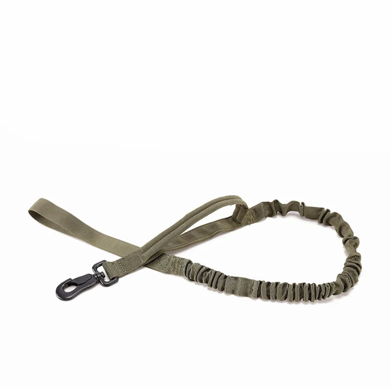 Tactical Military Dog Collar Leash Adjustable Nylon Leash for Medium Large Dogs Heavy Duty Dog Leash with Shock Absorption