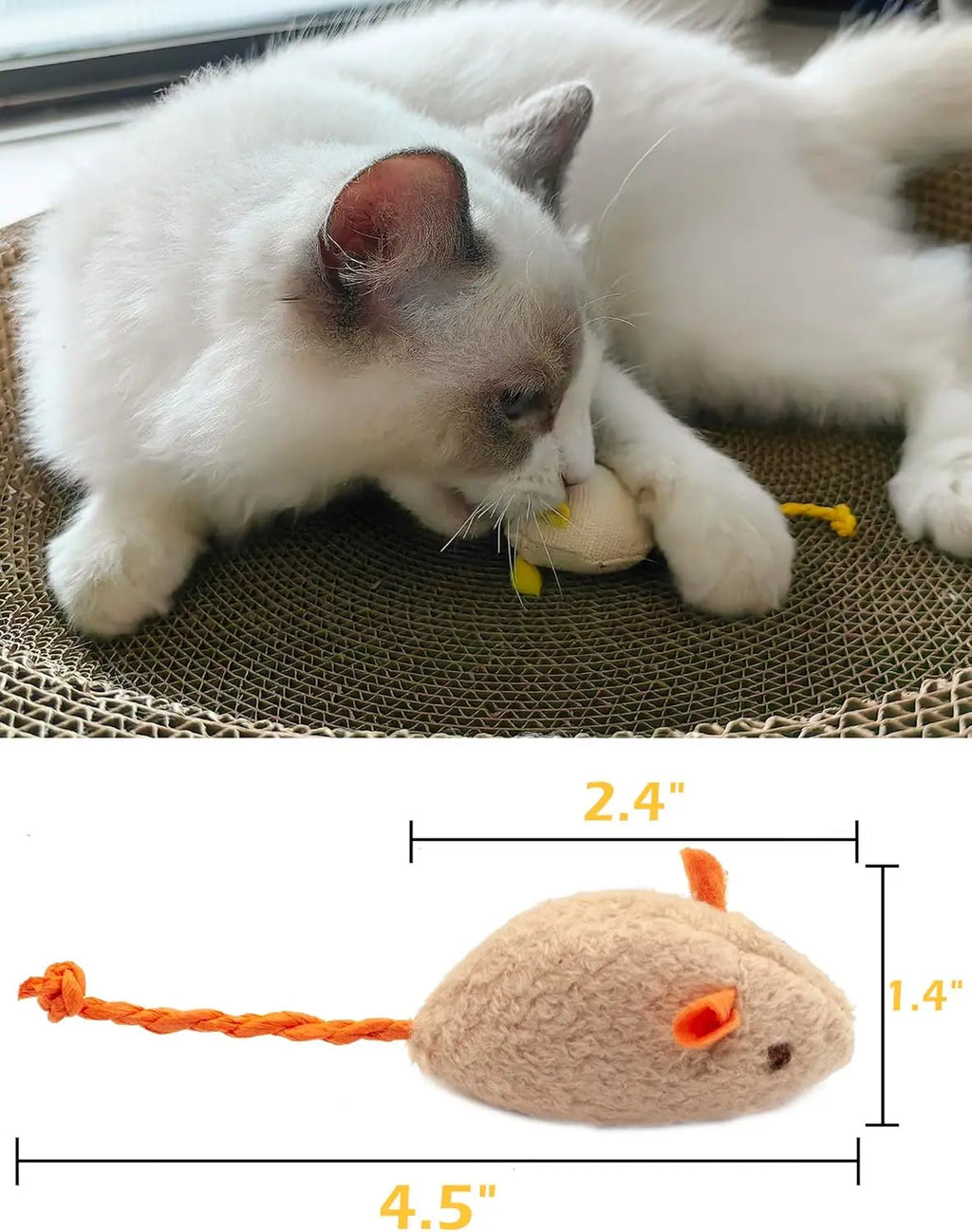 3/200pcs Rattle Cat Mouse Toys Also Prefilled Catnip Faux Fur Cat Mice Toys Interactive Cat Game Catnip Toys for Indoor Cats Toy - Majestic Pet Kingdom