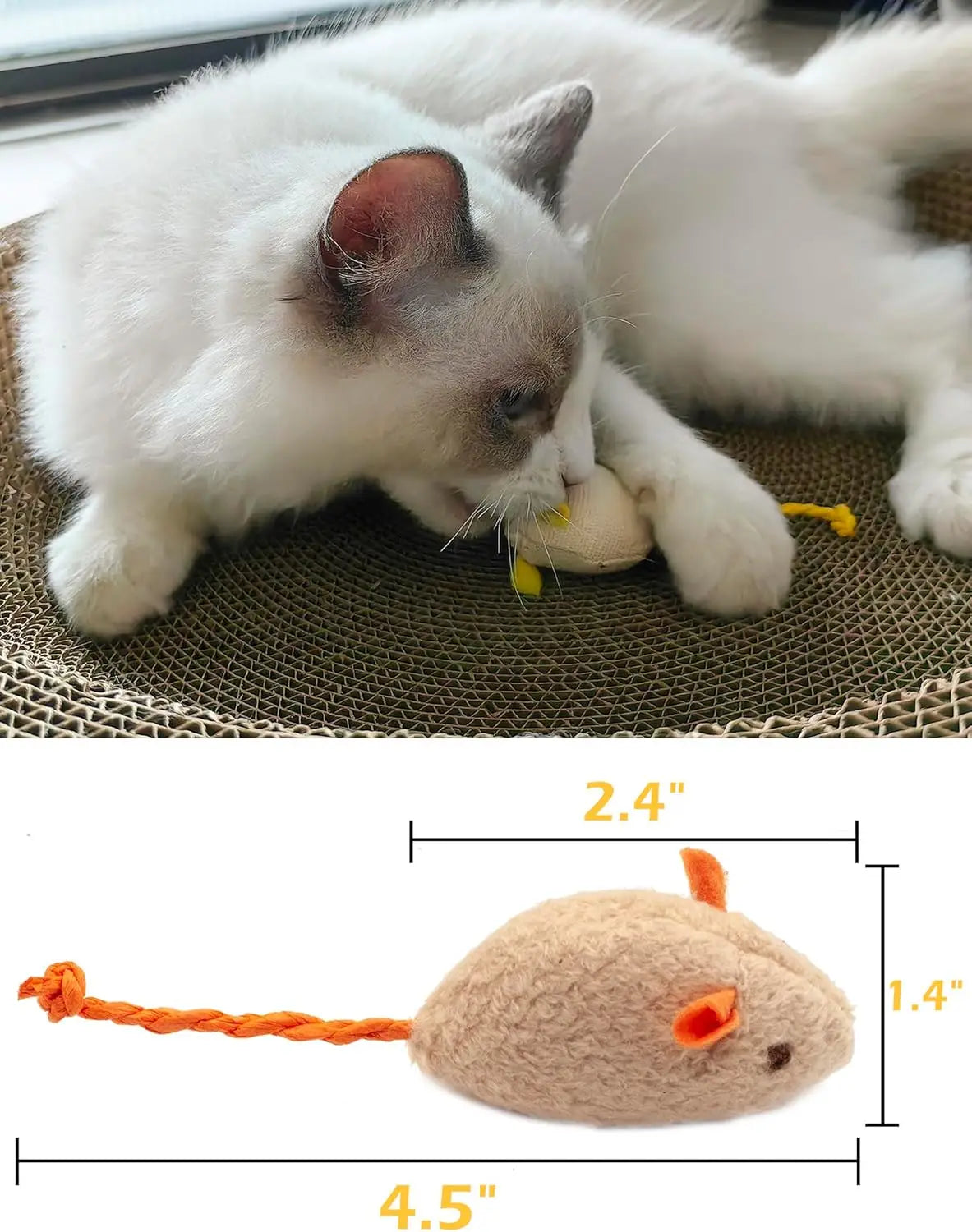 3/200pcs Rattle Cat Mouse Toys Also Prefilled Catnip Faux Fur Cat Mice Toys Interactive Cat Game Catnip Toys for Indoor Cats Toy - Majestic Pet Kingdom