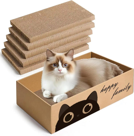 Durable Cardboard Cat Scratching Pad with Cat Bed Combo Non-Shedding All-Season Pet Bed Toy for Cats, Essential Pet Supplies | Purrfect Pet Kingdom