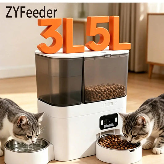 Pet Food and Water Dispenser 5L+3L Tuya APP Camera Automatic Cat | Majestic Pet Kingdom™