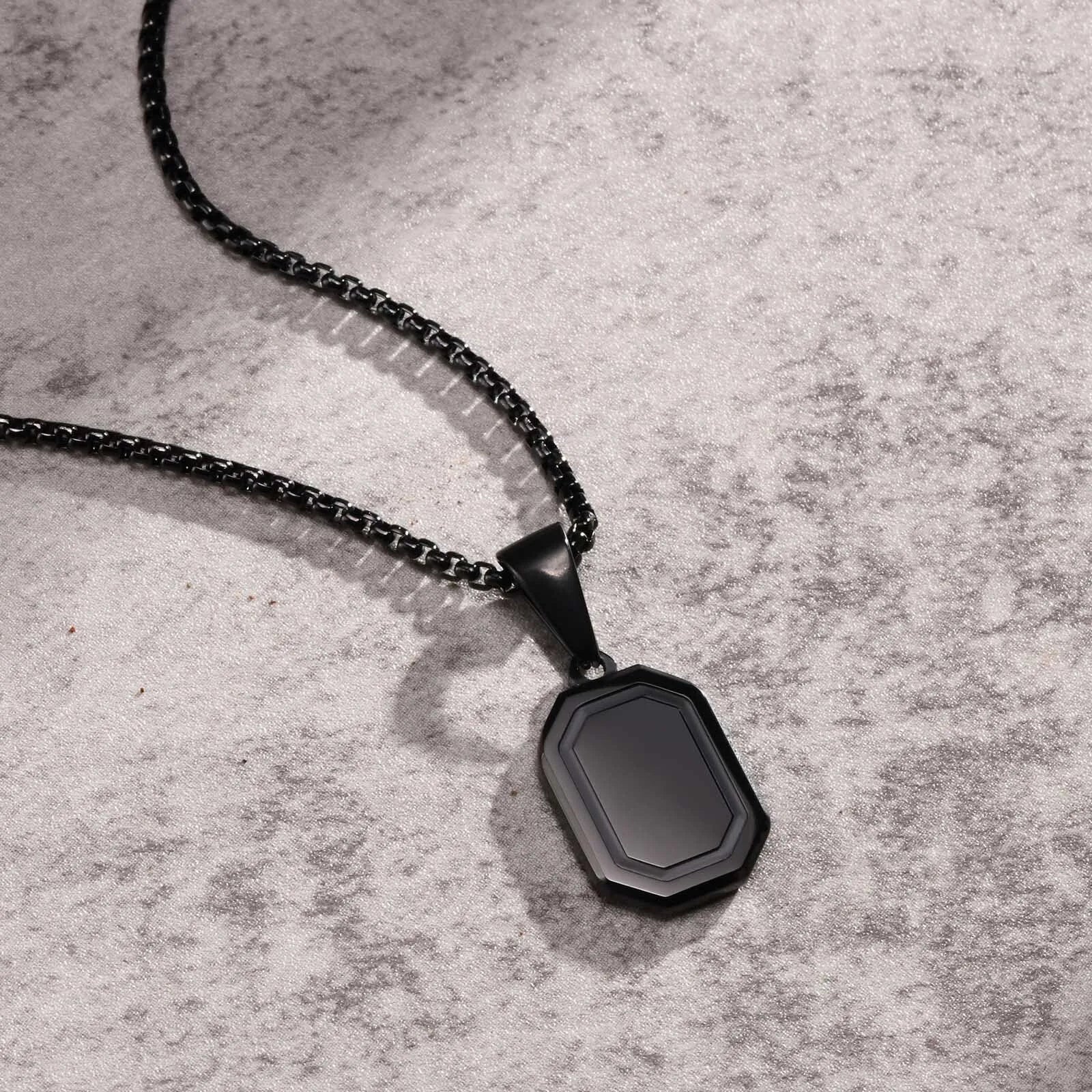 Small Dog Tag Pendant Necklace | Military Style Stainless Steel Gift for Men