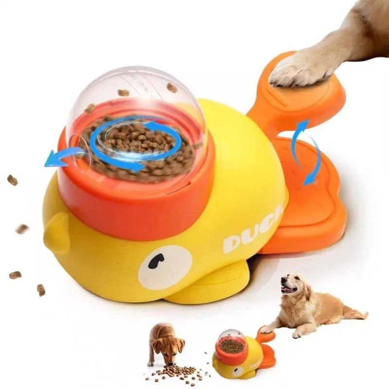 Interactive Dog Toy Automatic Treat Dispenser Slow Feeder Duck