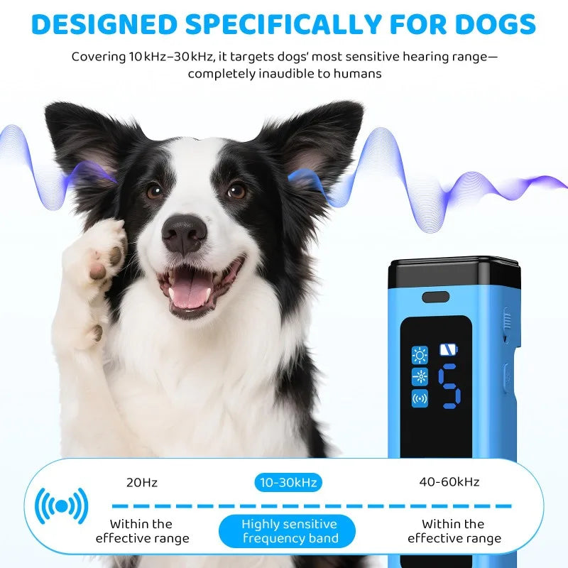 Ultrasonic Pet Training Anti Barking Control StopDog Barking Deterrent Device Rechargeable 5 Levels  Barking Up To 30FT