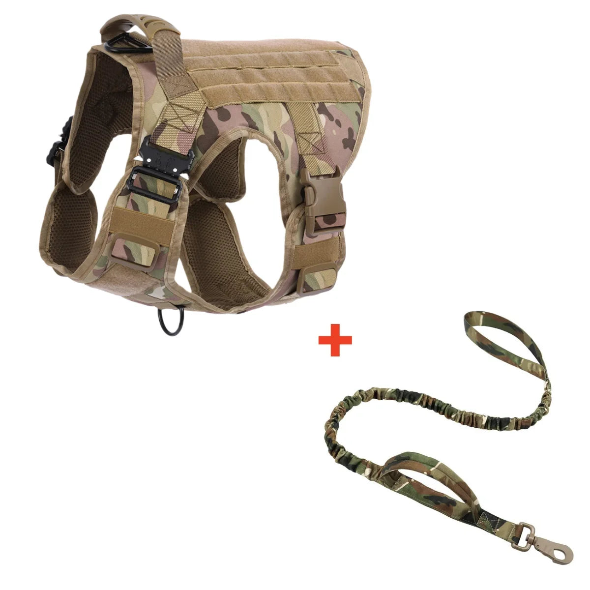 Tactical Military Vest Pet German Shepherd Golden Retriever Tactical Training Dog Harness and Leash Set For All Breeds Dogs - Black 4 piece set | Purrfect Pet Kingdom