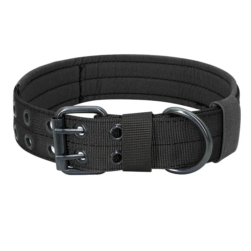 Adjustable Sturdy Tactical Dog Collar with Leash Set for Medium to Large Dogs Anti-Bite Durable Neck Collar For Strong Dogs - Army Green Set | Purrfect Pet Kingdom