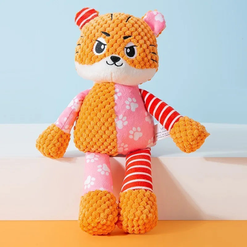 Dog Plush Toy Squeaky Cute Animal Dental Teething Interactive - Detail Angle 7 | Majestic Pet Kingdom