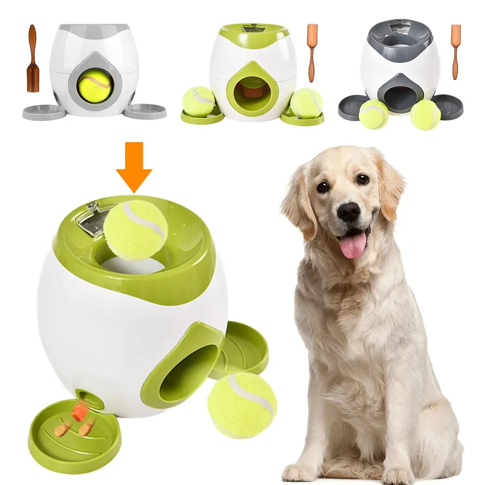 Dog Ball Launcher Automatic Food Reward Slow Feeder Toy