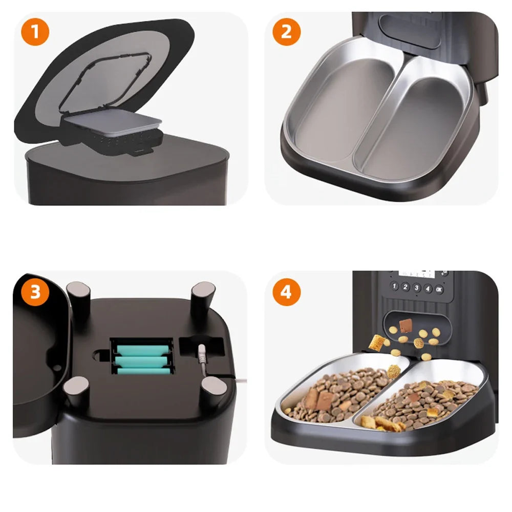 Automatic Pet Feeder 4.5L Timed Cat Dog Food Dispenser Bowl - Majestic Pet Kingdom
