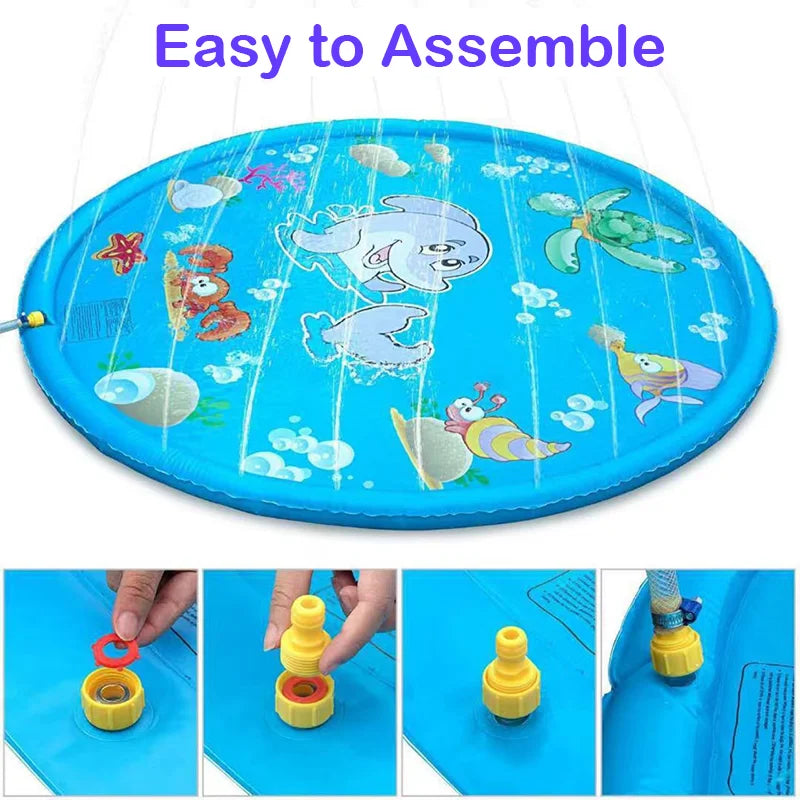 65/100cm Thickened Dog Spray Water Play Mat Cat Playmat Letter Dolphin