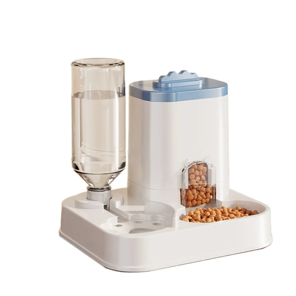 Automatic Cat & Dog Water Dispenser with Integrated Food Basin No Batteries Needed,Automatic Pet Feeder One-Piece Design | Purrfect Pet Kingdom