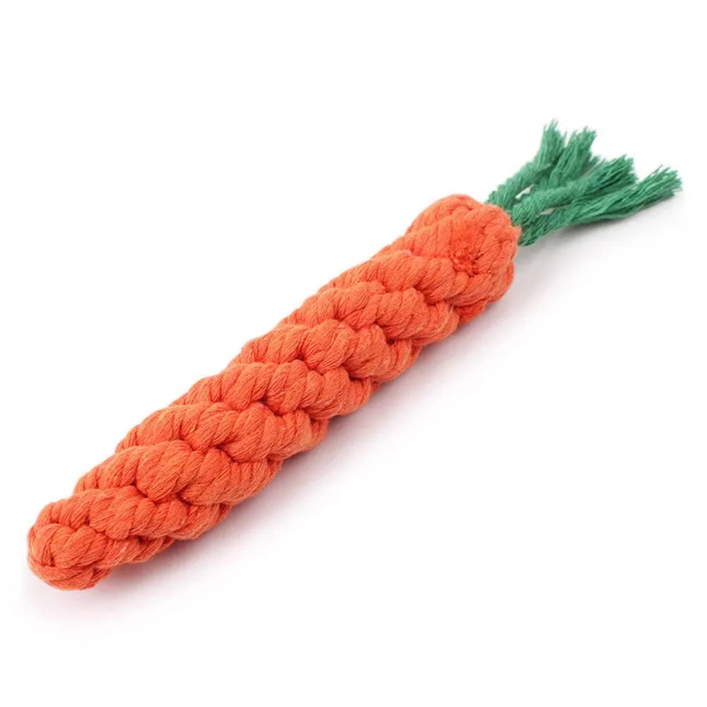 Carrot Dog Bite Rope Toy | Safe and Durable Chew Toy for Puppy Teeth Cleaning