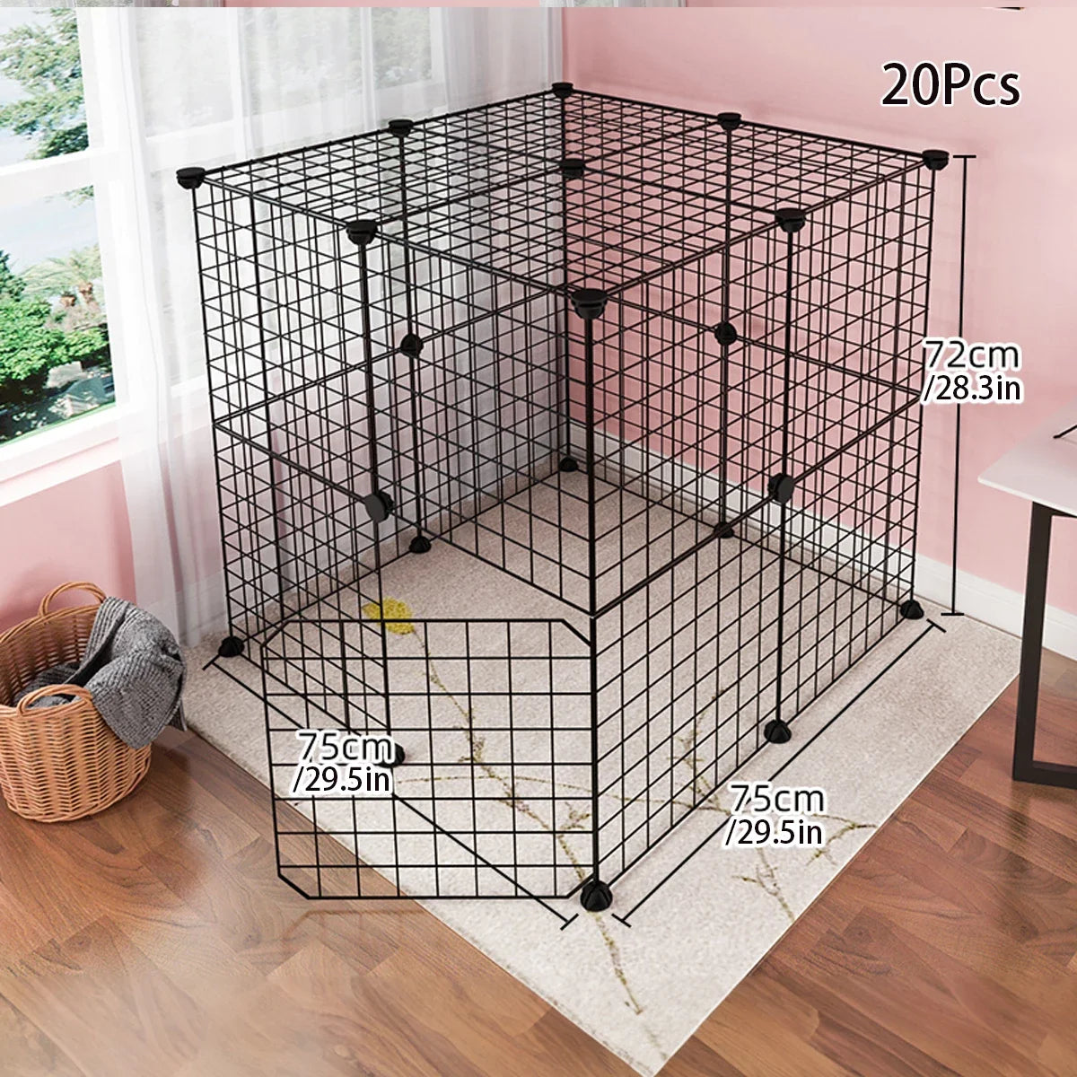 Dog cage Wire mesh fence indoor teddy animal escape barrier - Majestic Pet Kingdom