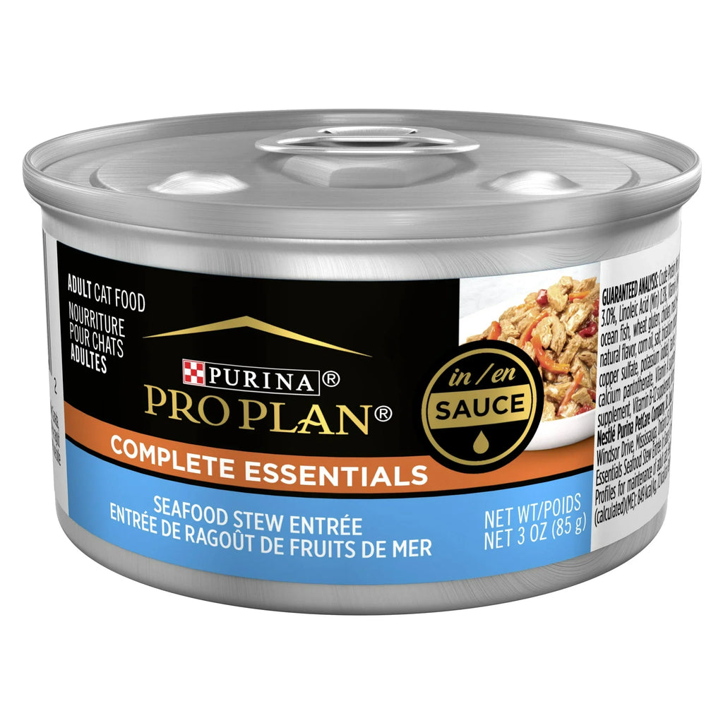 Pro Plan Complete Essentials Seafood Stew Entrée In Sauce Wet Cat Food (3oz) - Majestic Pet Kingdom