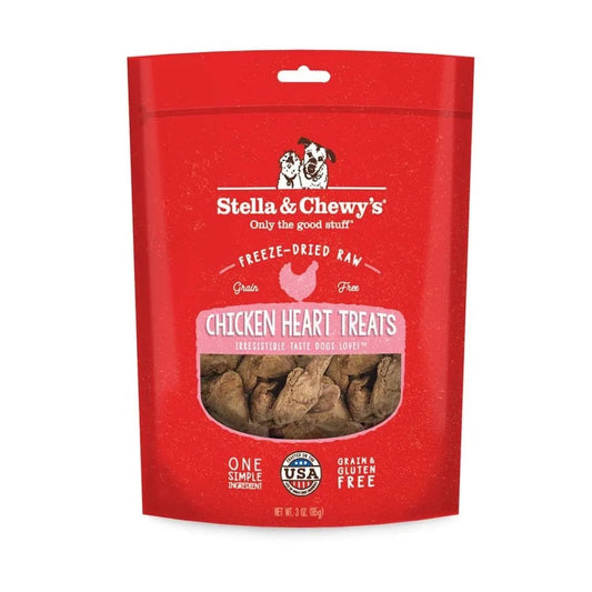 Dog Treats Stella & Chewys Chicken Hearts Freeze-Dried 3oz - Main Feature View | Majestic Pet Kingdom