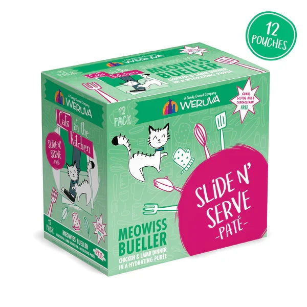 Cats in the Kitchen Paté Slide N' Serve Meowiss Bueller Chicken & Lamb Dinner in a Hydrating Purée (3oz) - Majestic Pet Kingdom