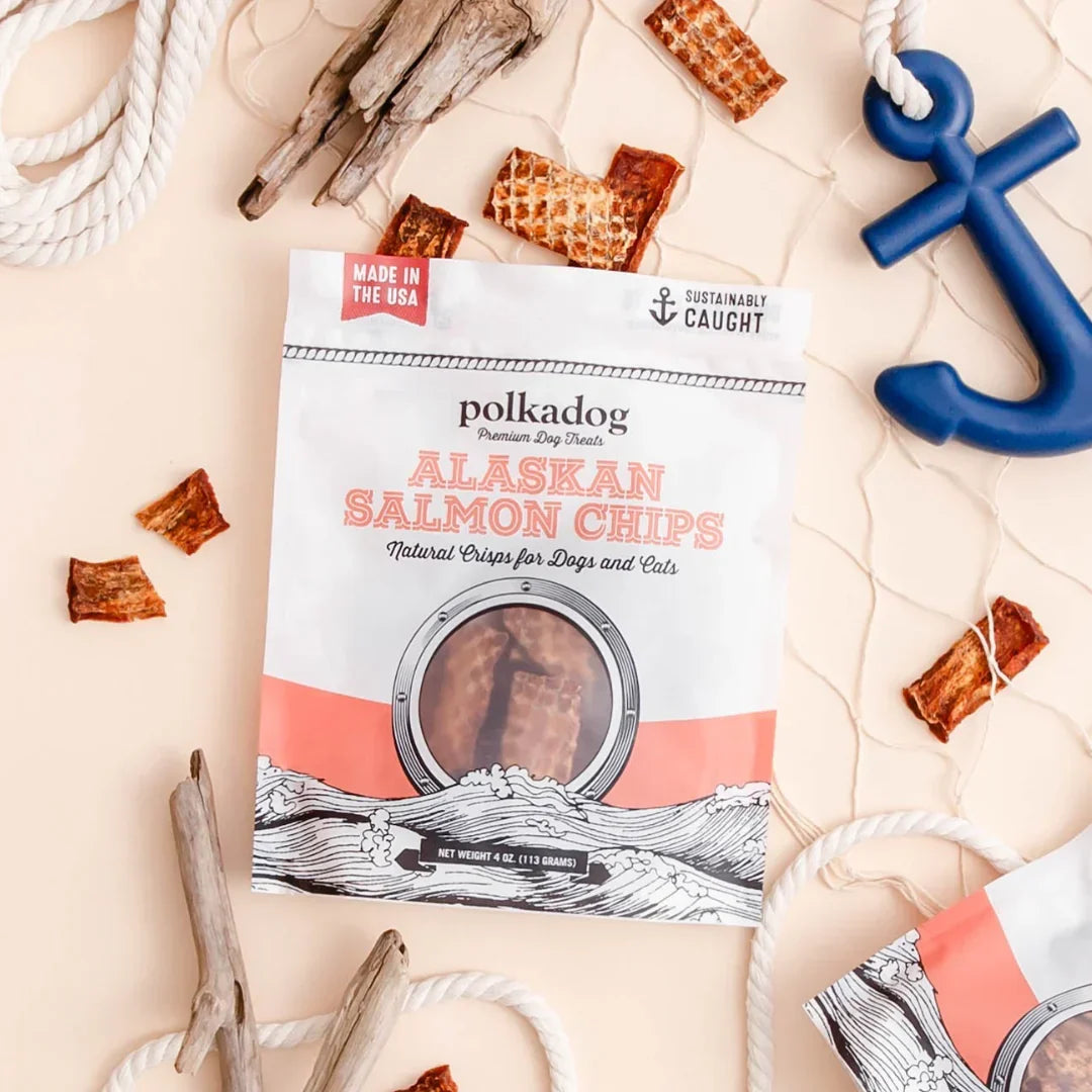 Dog Treats Polkadog Alaskan Salmon Chips Single-Ingredient