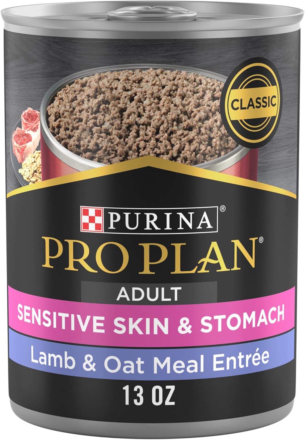 Pro Plan Sensitive Skin & Stomach Wet Dog Food Classic Lamb & Oat Meal Entree (13oz) - Majestic Pet Kingdom