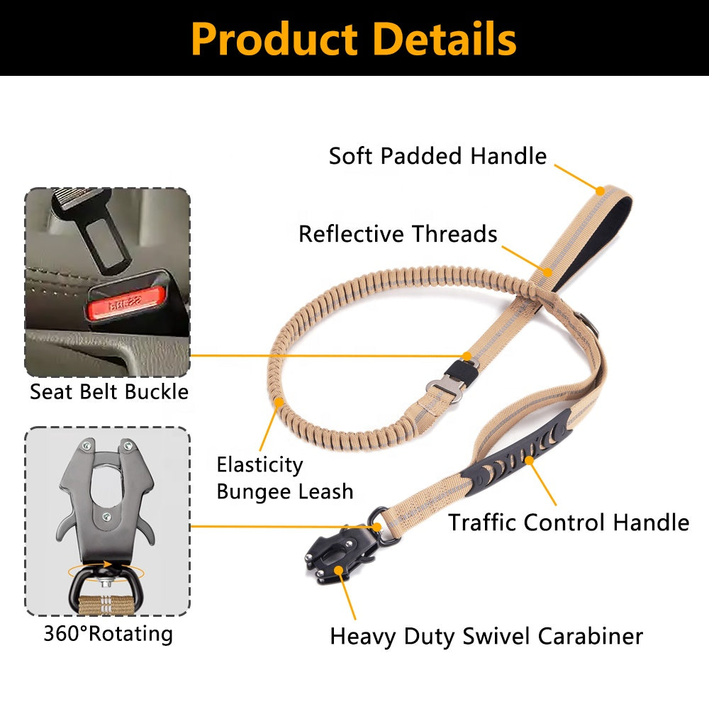 Heavy Duty Quick-Release Bungee Leash (Absorbs Pulls) | Purrfect Pet Kingdom