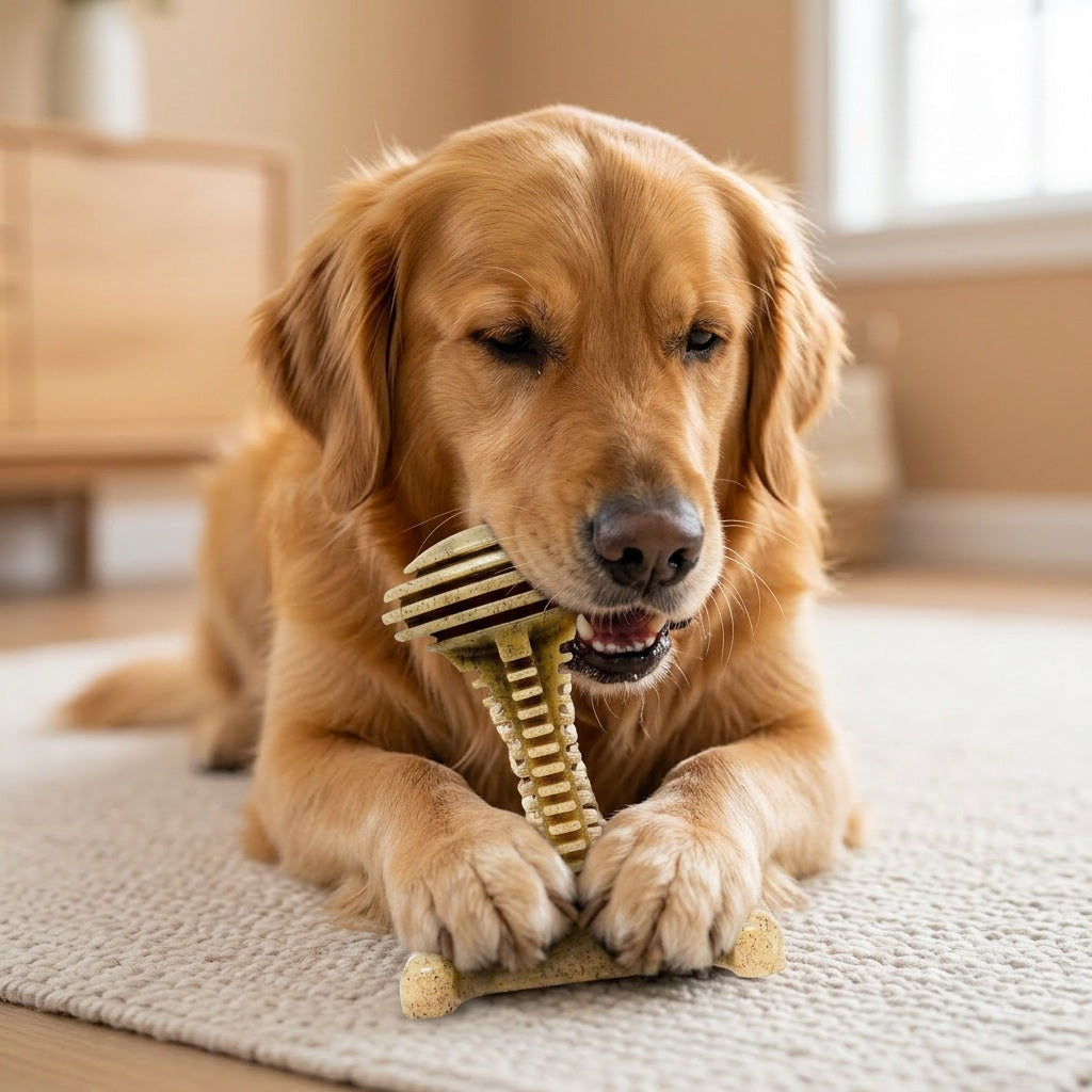 Dog Chew Toy Honey Bone Dental Tower Indestructible Nylon Toy - Detail Angle 2 | Majestic Pet Kingdom