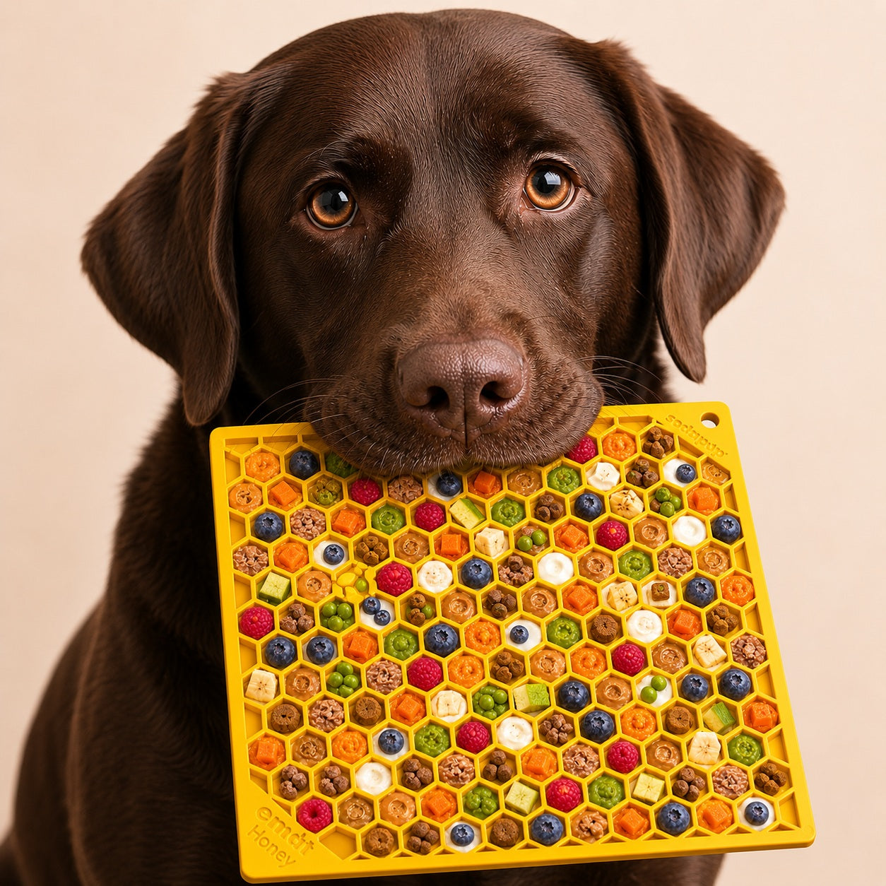 Dog Lick Mat Honeycomb Pattern Silicone Anxiety Relief Pad