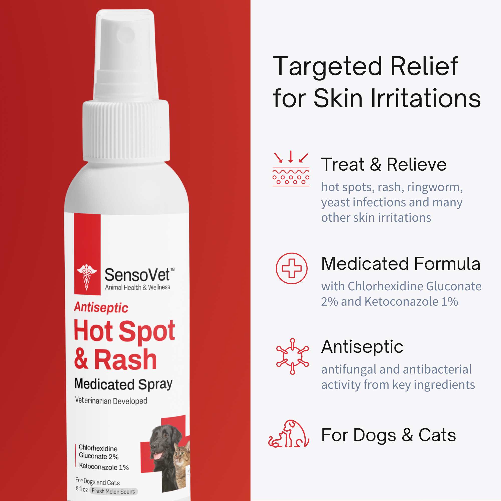 Antiseptic Hot Spot & Rash Relief Spray for Pets (8oz) - Majestic Pet Kingdom